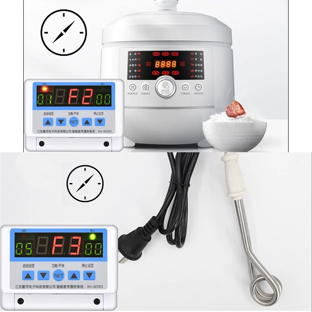 

W3103 Temperature Controller DC 12V 24V AC 220V 300W 600W 5000W High Power Digital Thermostat 30A Temperature Controller Switch