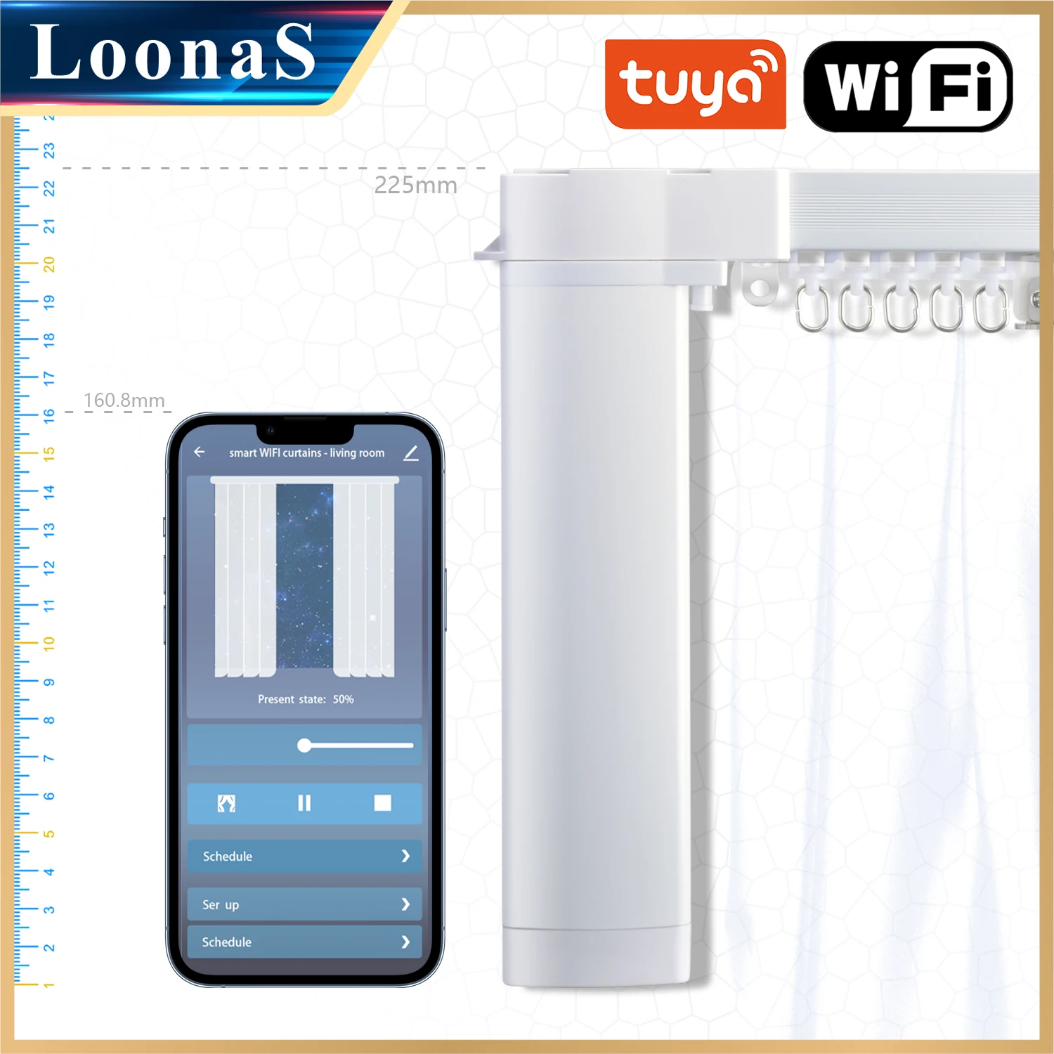 3Rd G Shorter Tuya Wifi Electric Smart Curtain Motor Sistema Motorizzato Asta Cingolata Da 1.3Mm Supporto Intelligente Alice Google Assist