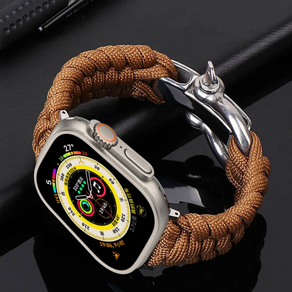 Sport Strap for Apple Watch Ultra 49mm 8 7 41/45mm Survival Outdoor Bracelet iWatch Band Series 4 6 5 4 3 2 SE 38/42mm 40/44mm