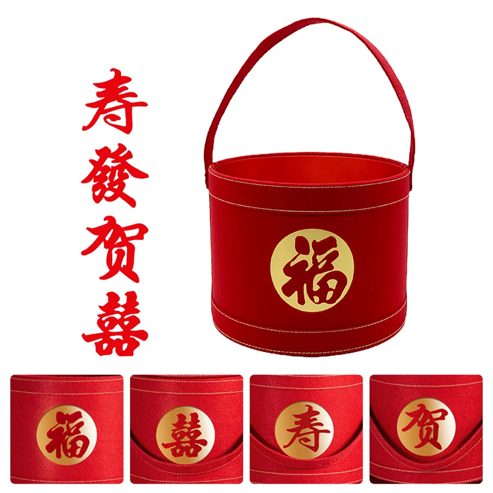 

Chinese Decoration Giftnew Year Candy Arrangement Flower Festival Spring Basket Christmas Container Feng Table Shui Fu Mascots