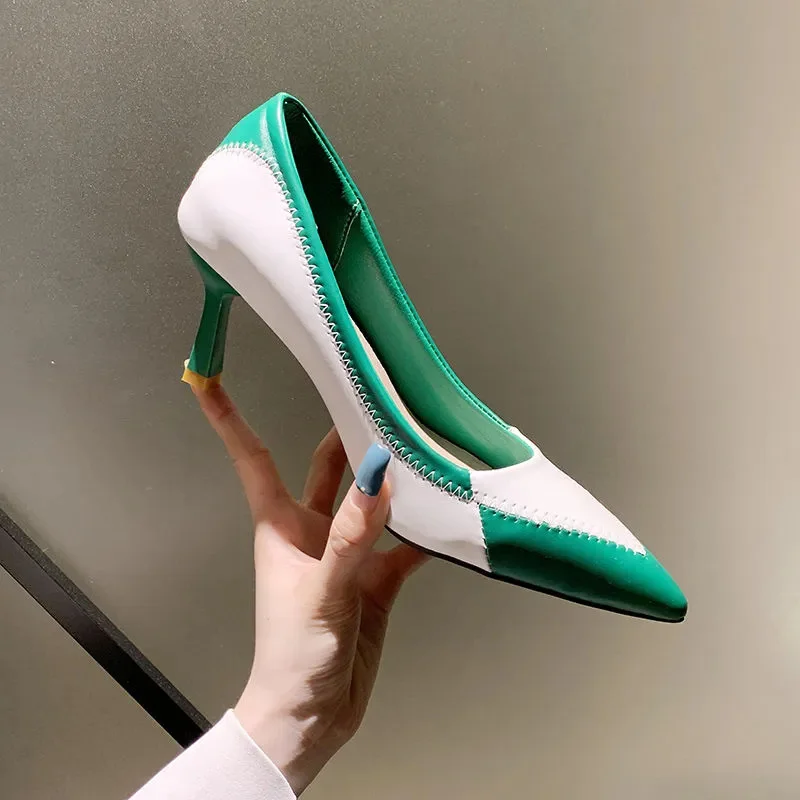 

Cresfimix Женская Симпатичный разноцветный высокого качества из искусственной кожи на каблуке-шпильке; Женская обувь на каблуках; Модные черны...