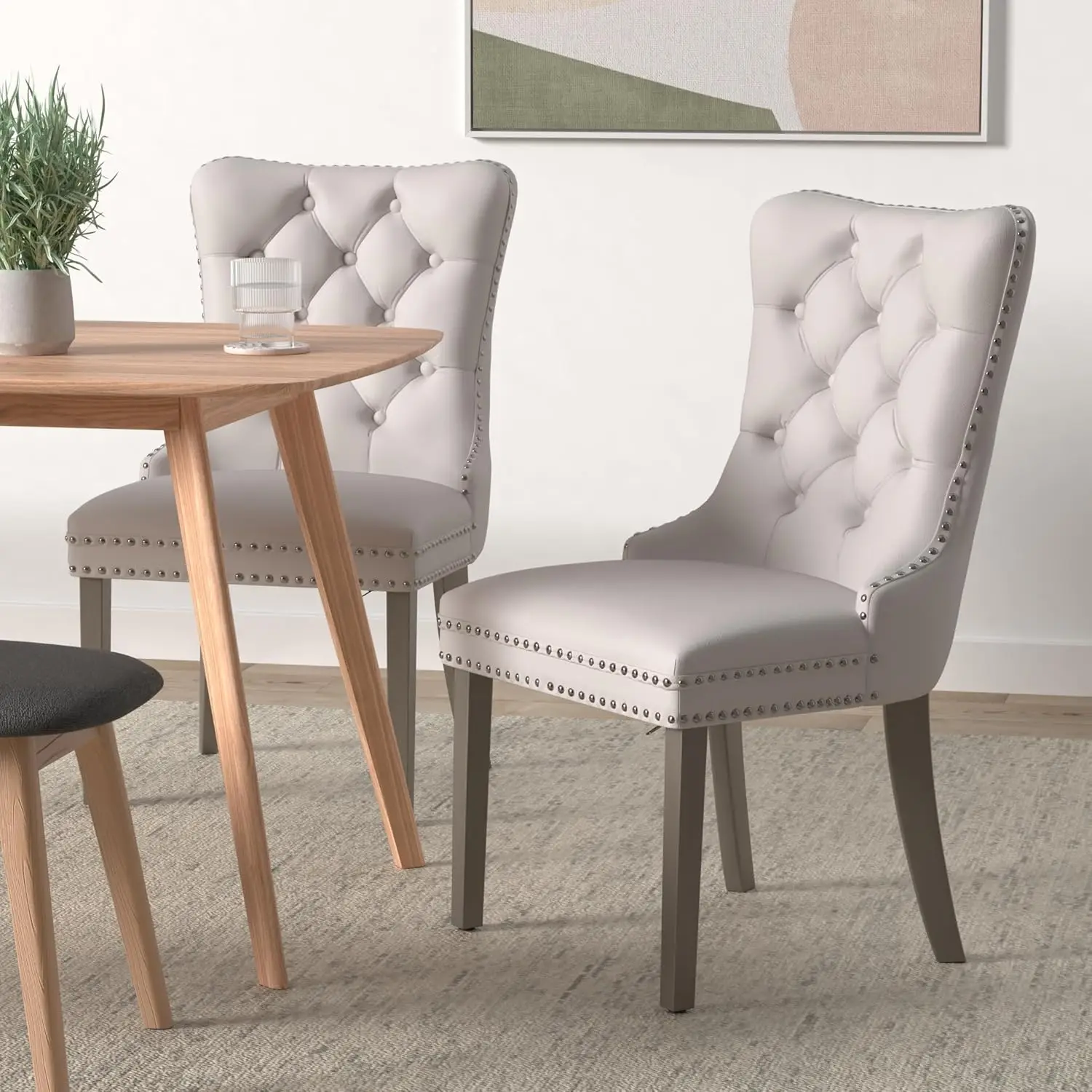 Набор бархатных обеденных стульев из 6 шт. мягкие стулья для столовой с отделкой