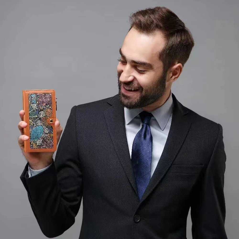 Кожаный флип-чехол с цветочным узором для Xiaomi Mi 15 PRO / Mi15 держатель карт чехол