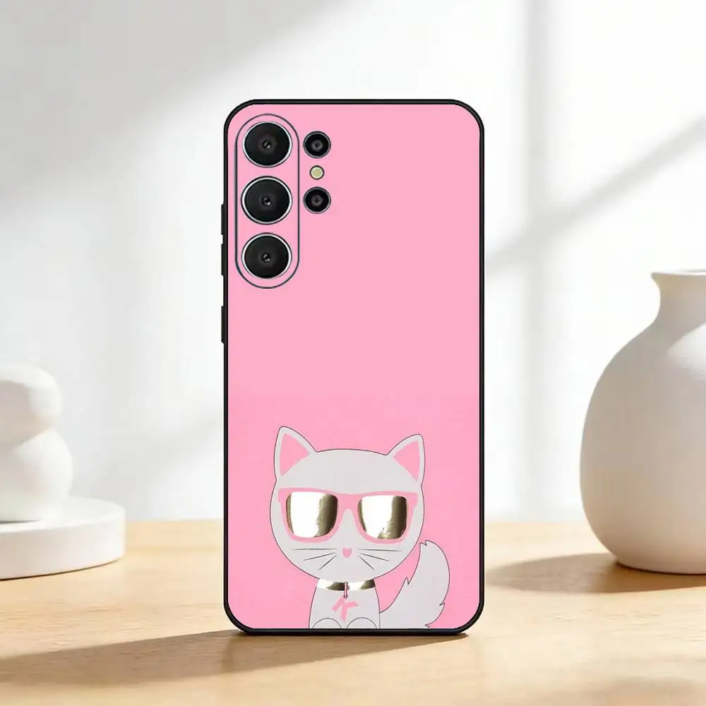 Фото Чехол для телефона K-Karls Lagerfelds Cat Gift, черный, силиконовый, мягкий, для Samsung S25, S24, S21, S22, S23, S30, Ultra, S20, Plus, Fe, Lite №4