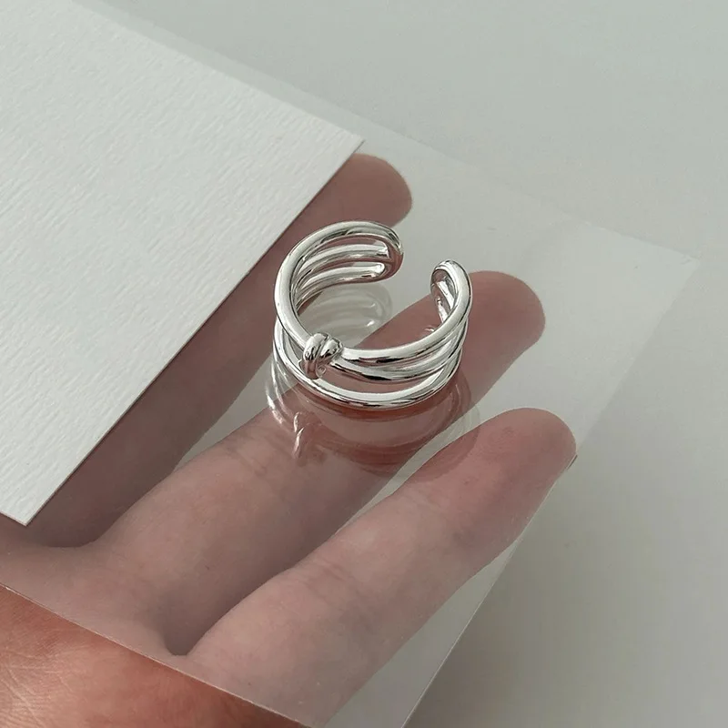 

Unique Lines Cross Ring For Women Jewelry Finger Adjustable Open Vintage For Party Birthday Gift Summer Jewelry