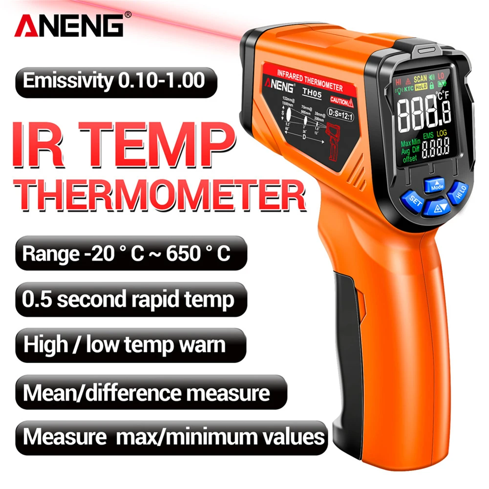 

ANENG TH05 Digital Infrared Thermal Imager IR laser Sensor Gun Circuit Industrial Testing Floor Heating Tube Temperature Tester