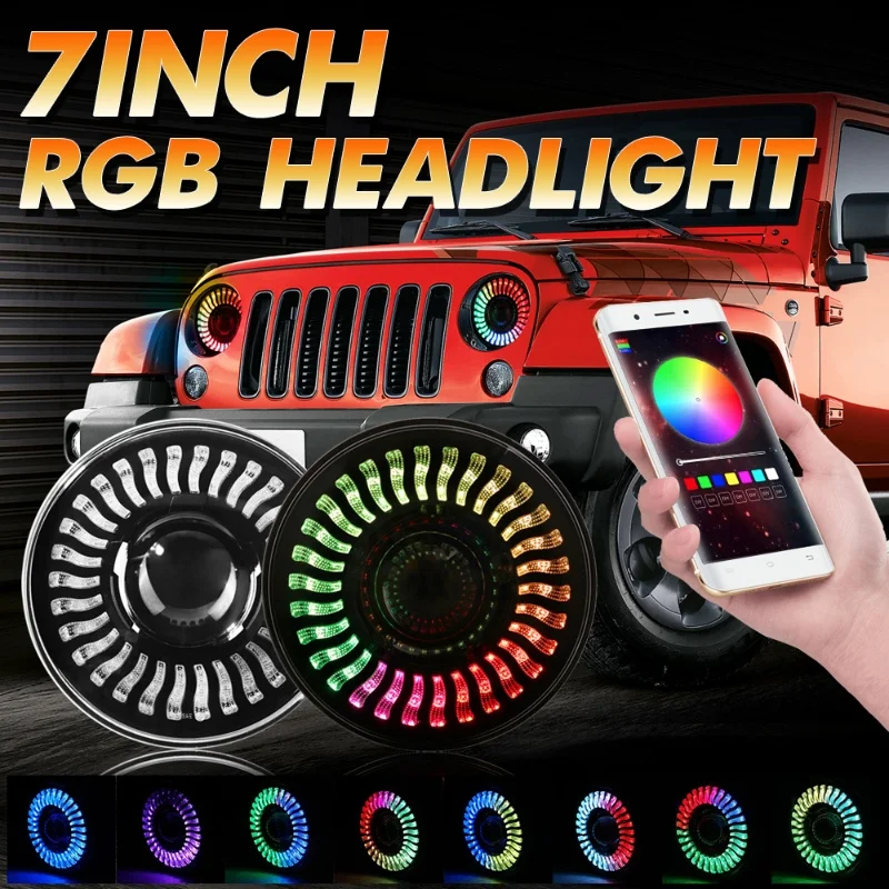 

2 шт., 7-дюймовые круглые светодиодные лампы для Jeep Wrangler