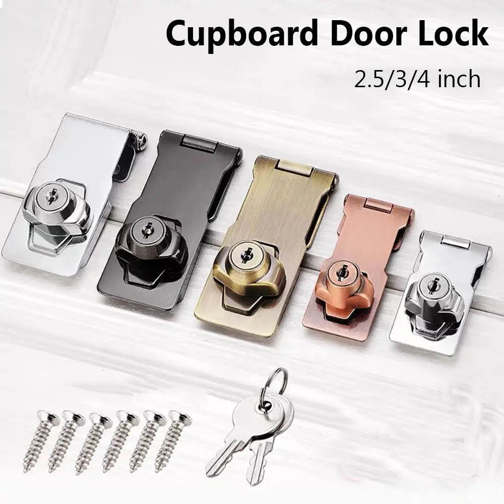 

Buckle Burglarproof Cupboard Punch-free Keyed Hasp Lock Drawer Door Lock Cabinet
