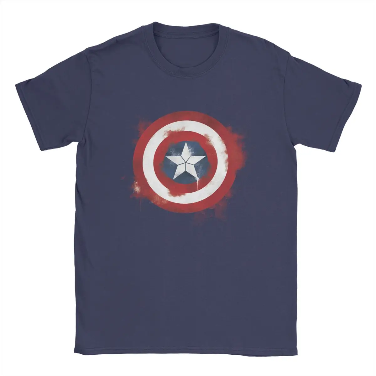 

Captain America Spray Painted Disney Marvel T Shirts Men's Pure Cotton T-Shirts O Neck Tee Shirt Short Sleeve Clothes Gift Idea