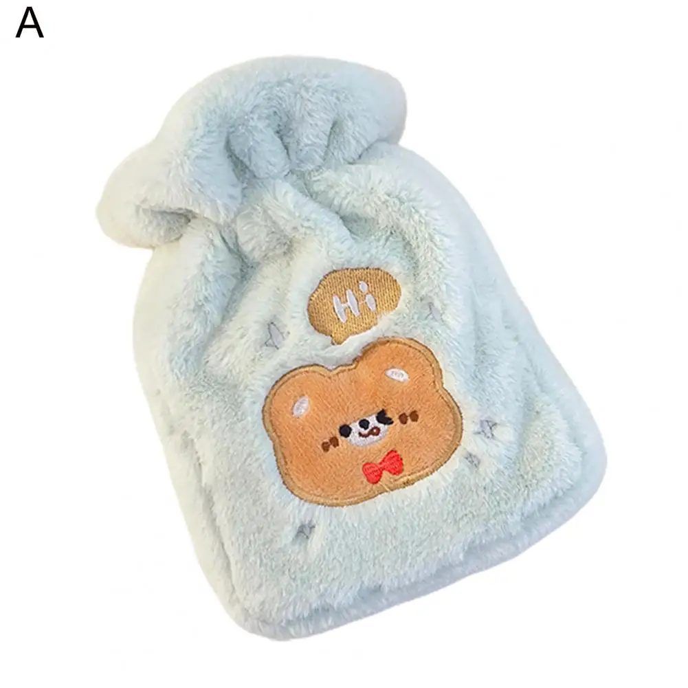 

Сумка для горячей воды, удобная многоразовая Взрывозащищенная Съемная с мультяшной вышивкой грелка для рук, бутылка для офиса