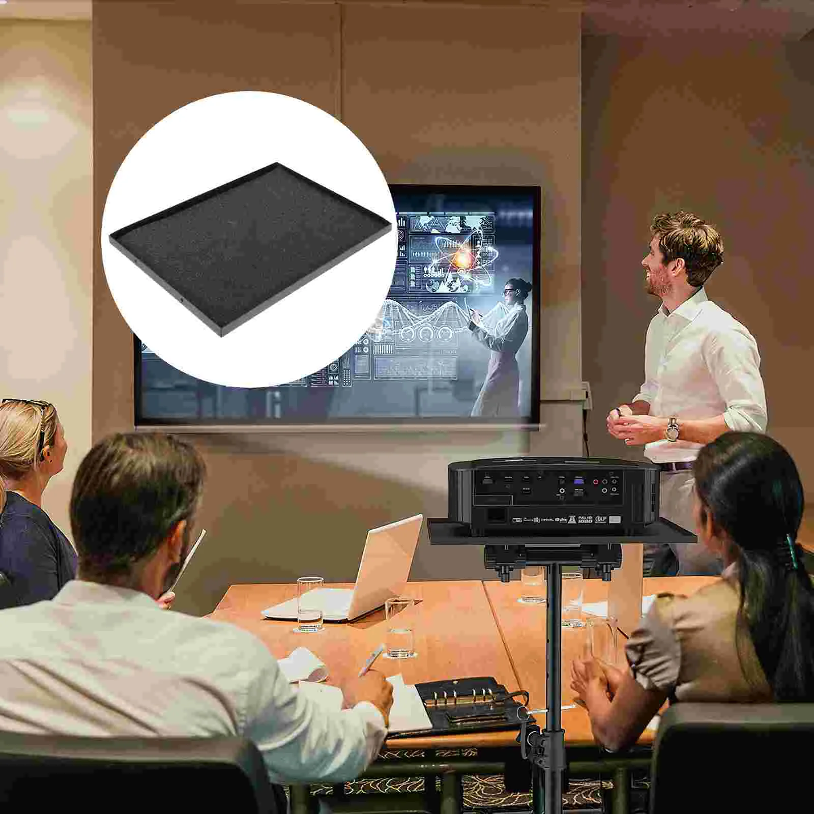 

3/8 Inch Office Home Entertainment Microphone Stand Tray Shelf For Projector Mic Stand Tray