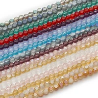 50pcs flat bread shape faceted crystal glass beads jewelry making sewing headwear clothing hat crafts home decoration 4 8mm