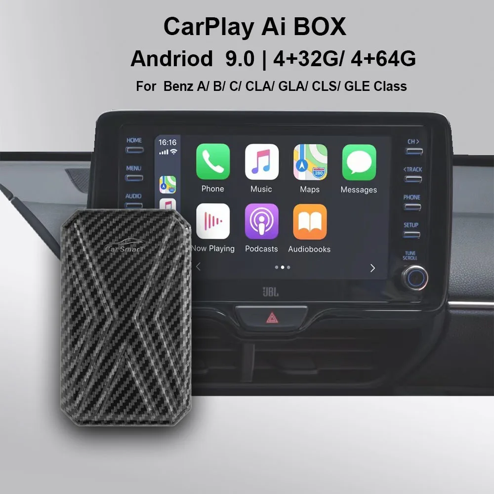 

Carplay ai box android 9.0 CP600P 4+64G support wireless carplay google play store youtube watch split screen