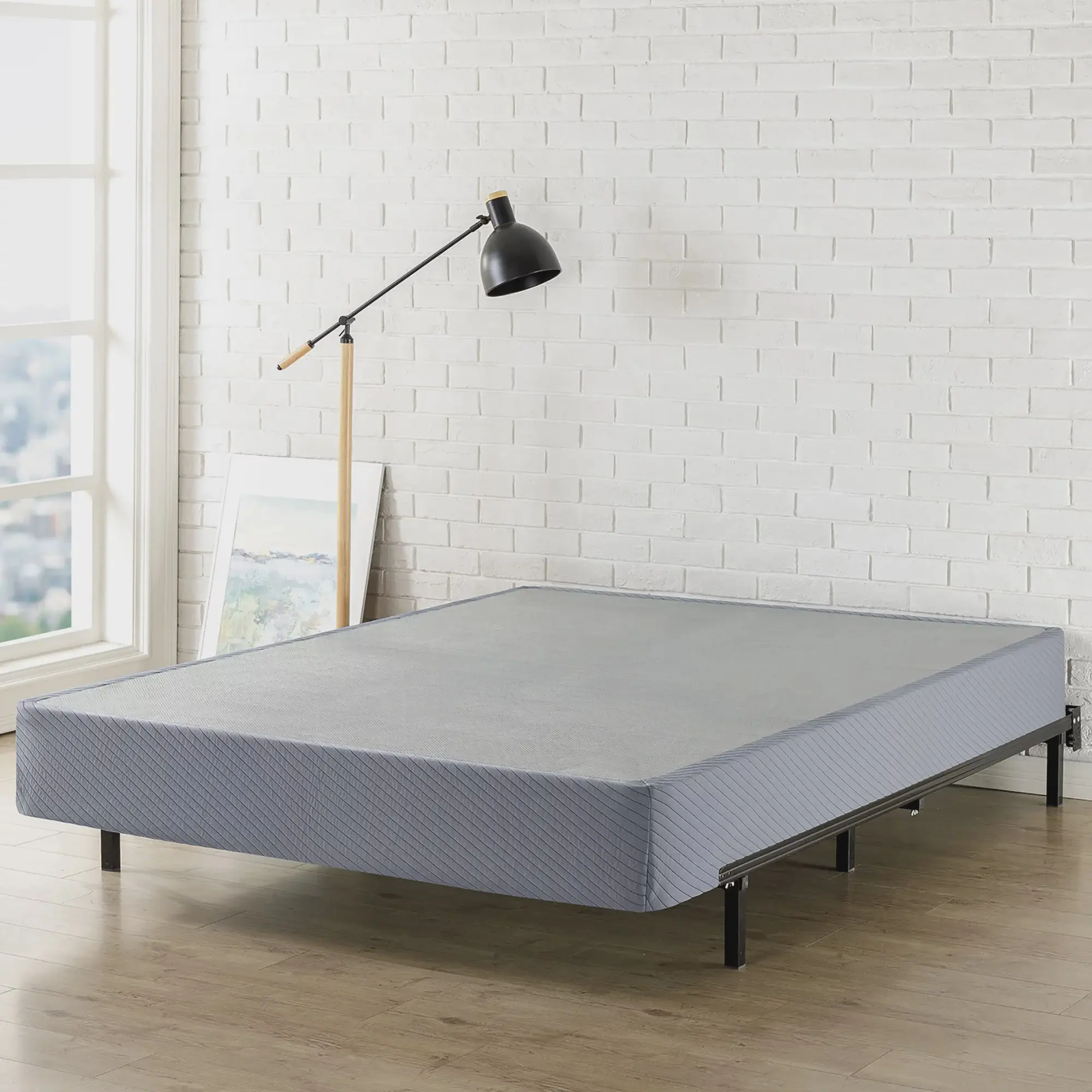 9" Box Spring, Heavy Duty Steel, Easy Assembly, Grey, Twin
