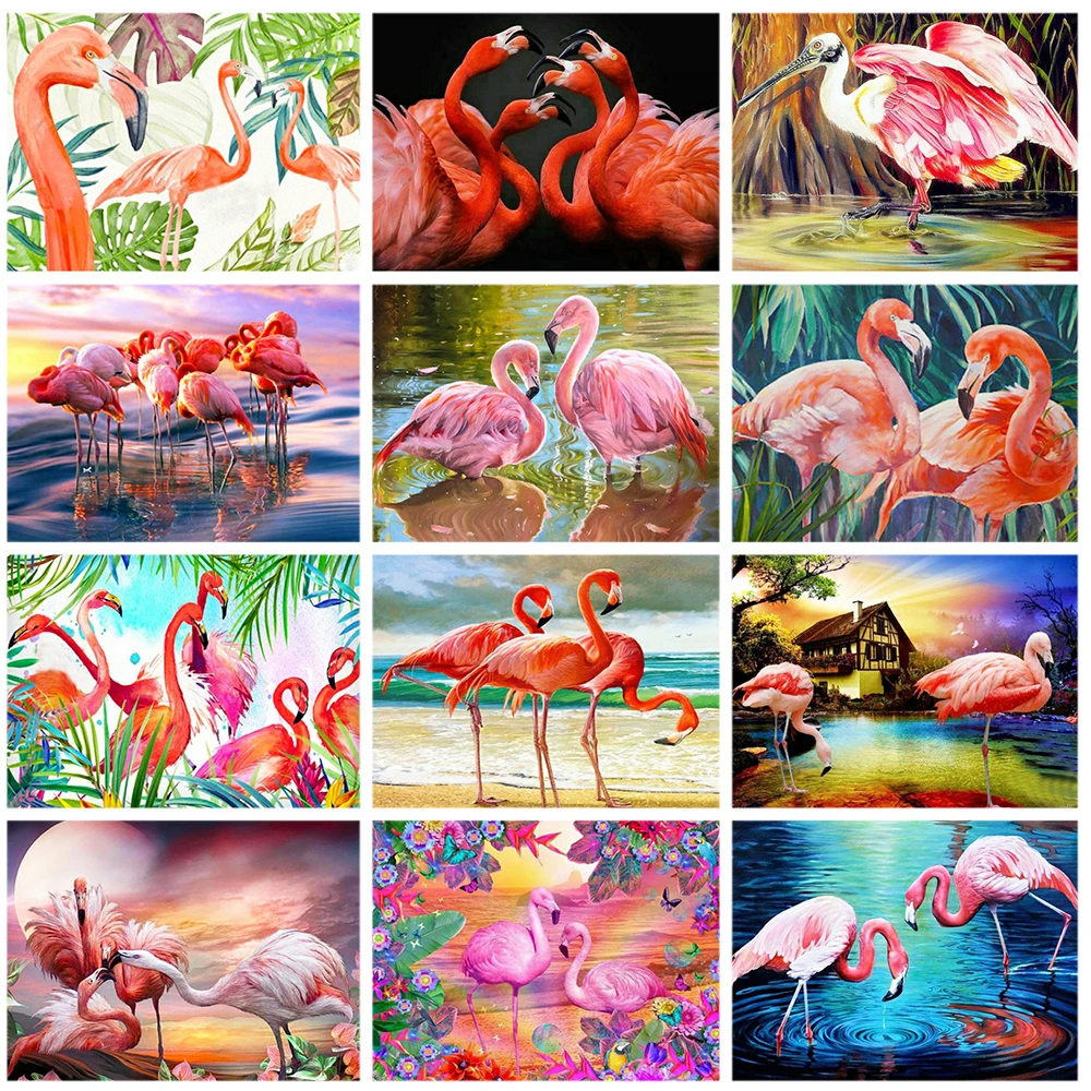 

Miaodu 5D DIY Diamond Mosaic Animal Flamingo Picture Of Rhinestones Diamond Painting River Cross Stitch Embroidery Wall Art