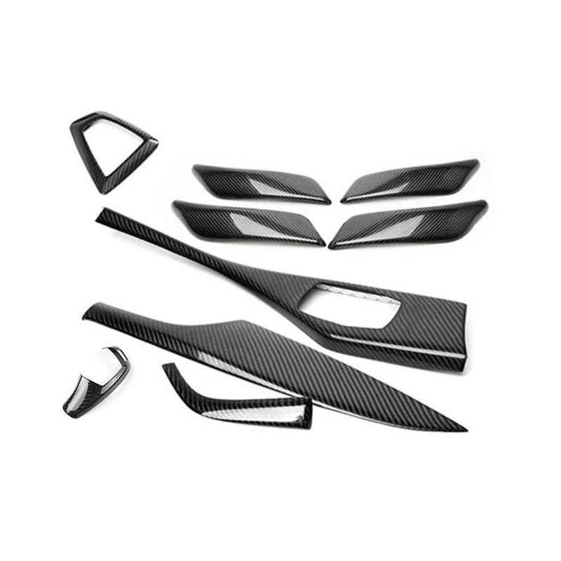 

For BMW 1 2 Series F20 F22 Real Carbon Fiber Center Control Panel Interior Door Handle Cover Trim Car Interior Accessories