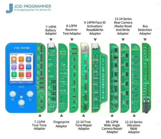 

JCID V1SE 2023 Newest Tester for X-14 True Tone Recovery FACE ID Dot Matrix Repair X-14ProMax Battery Date Read Write Repair