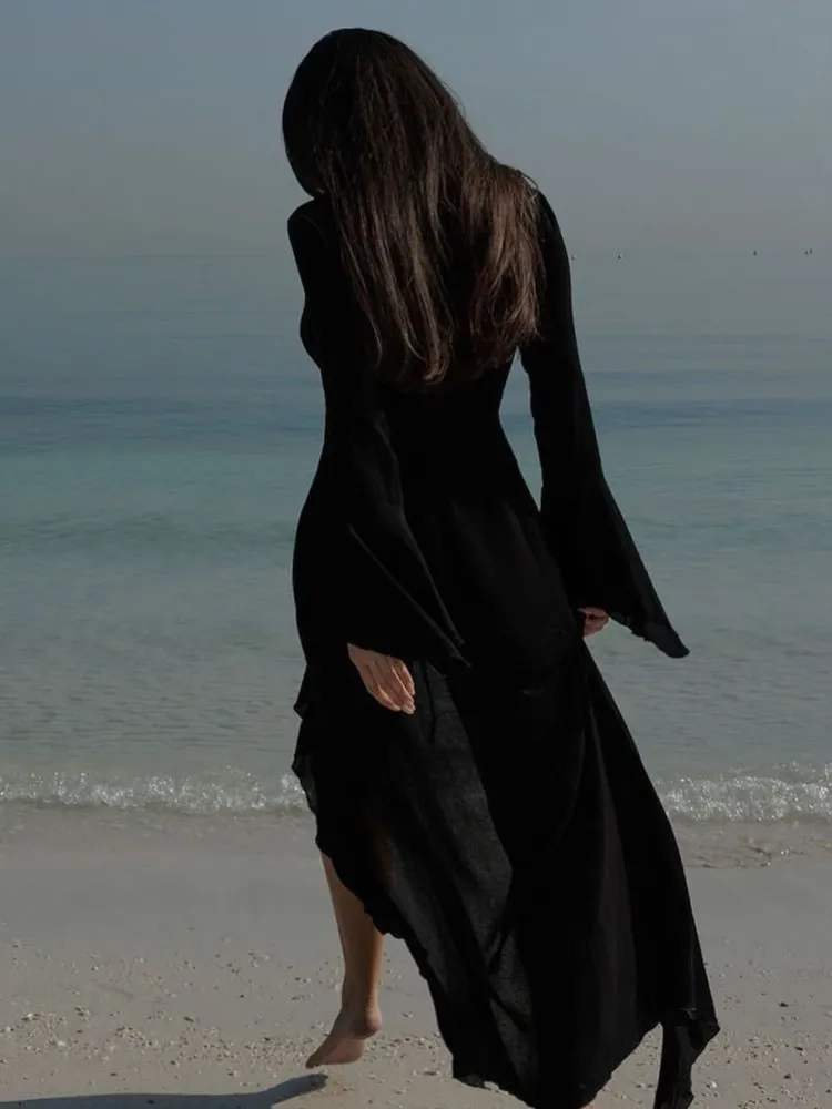 Асимметричное платье с оборками для женщин летние шикарные сексуальные пляжные