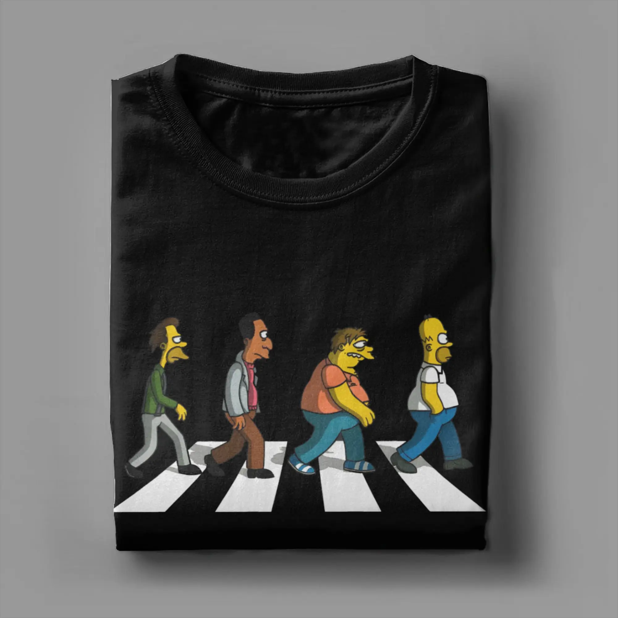 Фото Футболка Simpsons Bar Abbey Road для мужчин, повседневные футболки Y2K, летние футболки с круглым вырезом, футболки для отдыха с принтом, топы больших размеров №4