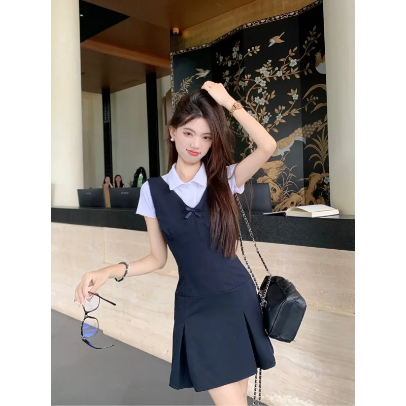 Женское летнее платье с V-образным вырезом и бантом