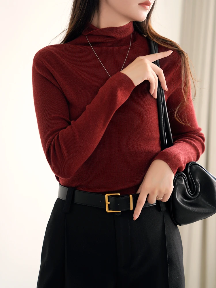 Closed-Eye Storage Light Soft Skin Fleece Turtleneck Knitwear Women Autumn and Winter Slim fit Slimming Pile Collar Penny Pri...