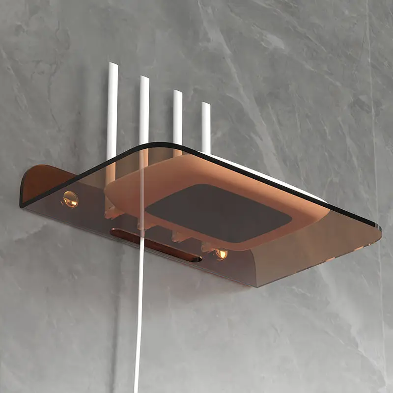 

Acrylic Floating Shelves, Wall Shelf Speaker Stand,Hanging Shelves for Bedroom,Wall Mounted Display Shelf Bookshelf Storage Rack