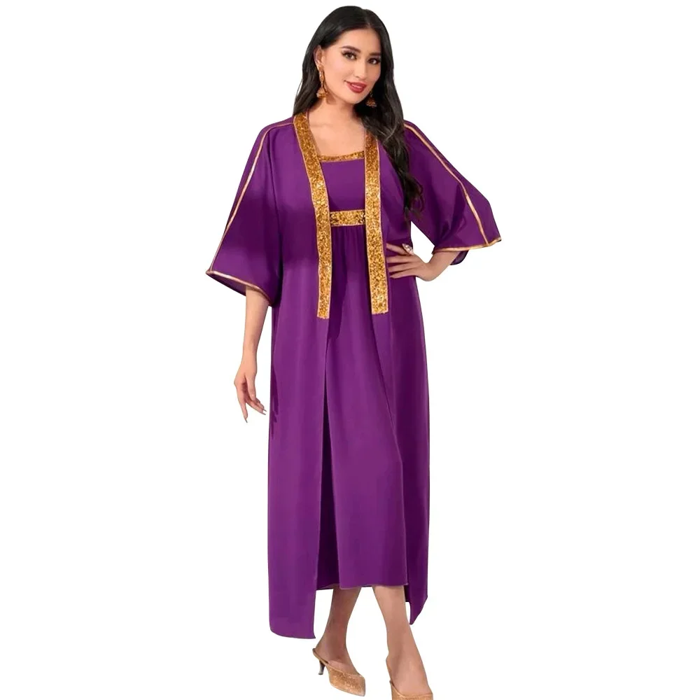 Новые блестящие женские платья лоскутное мусульманское платье повседневные