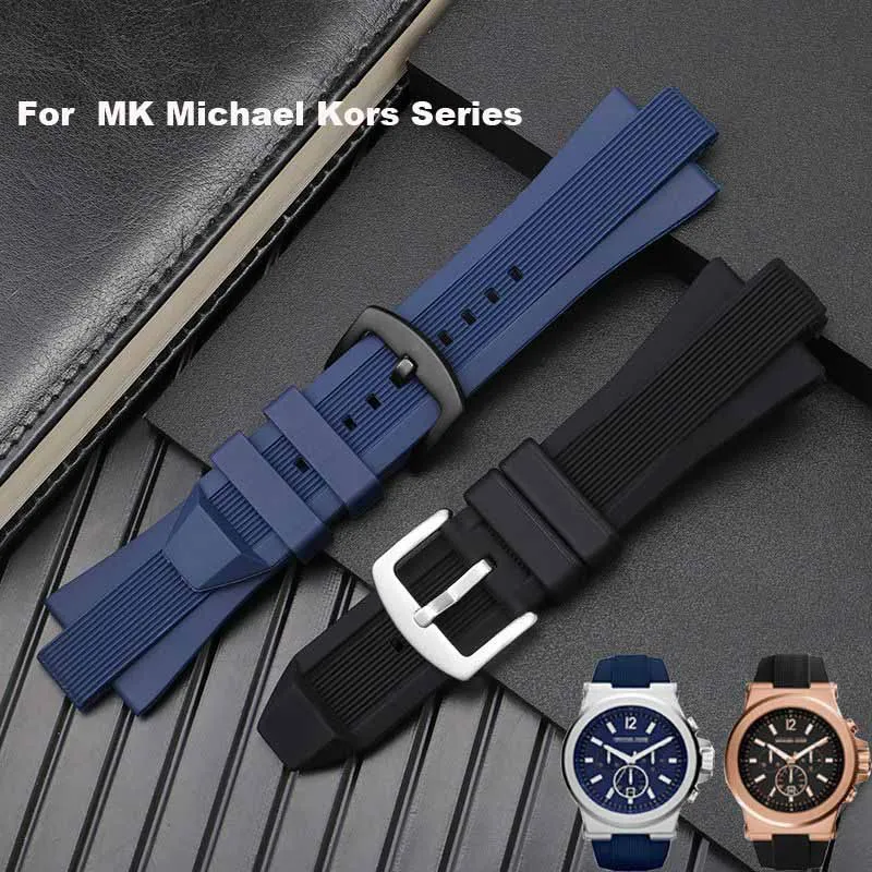 

For MK Michael Kors Series MK8184 MK8152 MK9020 MK8730 MK8761 8295 8296 8445 Rubber Watchband Convex Silicone 29*13mm Strap