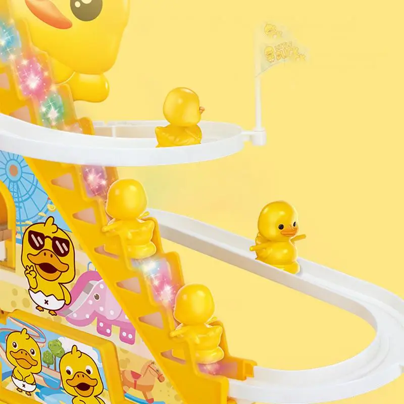 Игрушечные американские горки с уткой лестница для восхождения электрическая