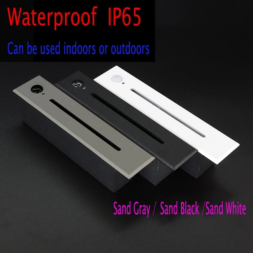 Pаспродажа Умный светодиодный Ночной светильник с датчиком движения, 3 Вт, встраиваемый светильник для лестницы, коридора, лестницы, настенное бра, све...