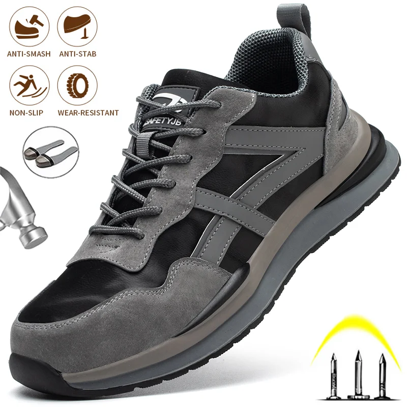 

Men's Construction Industrial Outdoor Securit Anti-Smash Work Shoes Steel Toe Cap Security Comfortable Breathable Safety Shoes