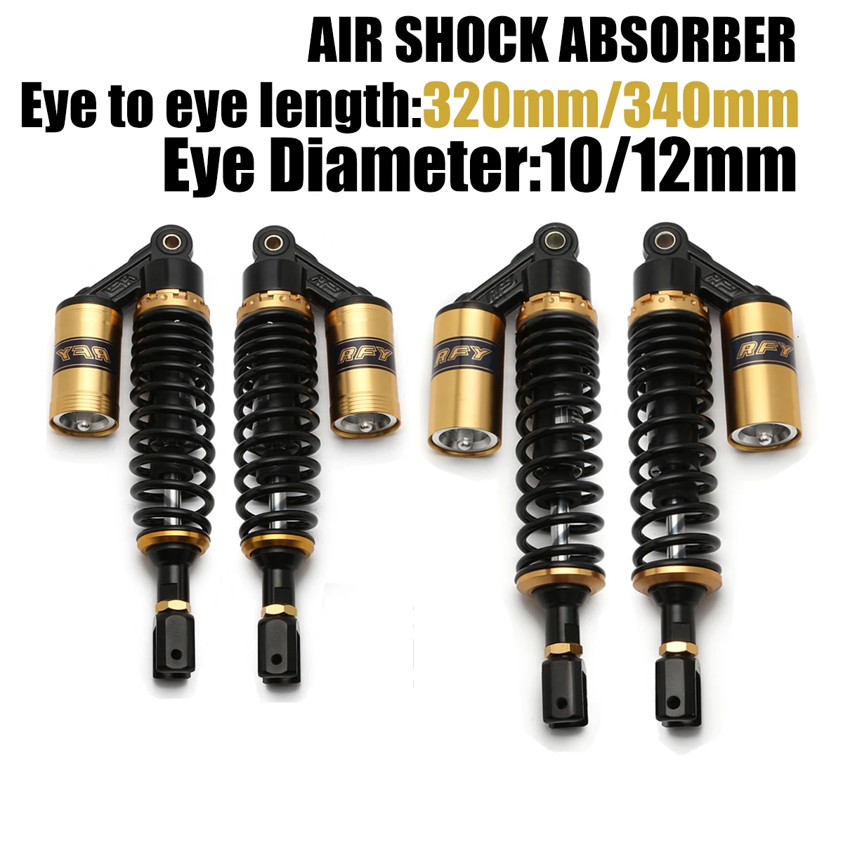 

Universal 235mm 280mm 320mm 340mm Motorcycle Air Shock Absorber Rear Suspension Fork Dirt Bike Motor Scooter ATV Quad UTV