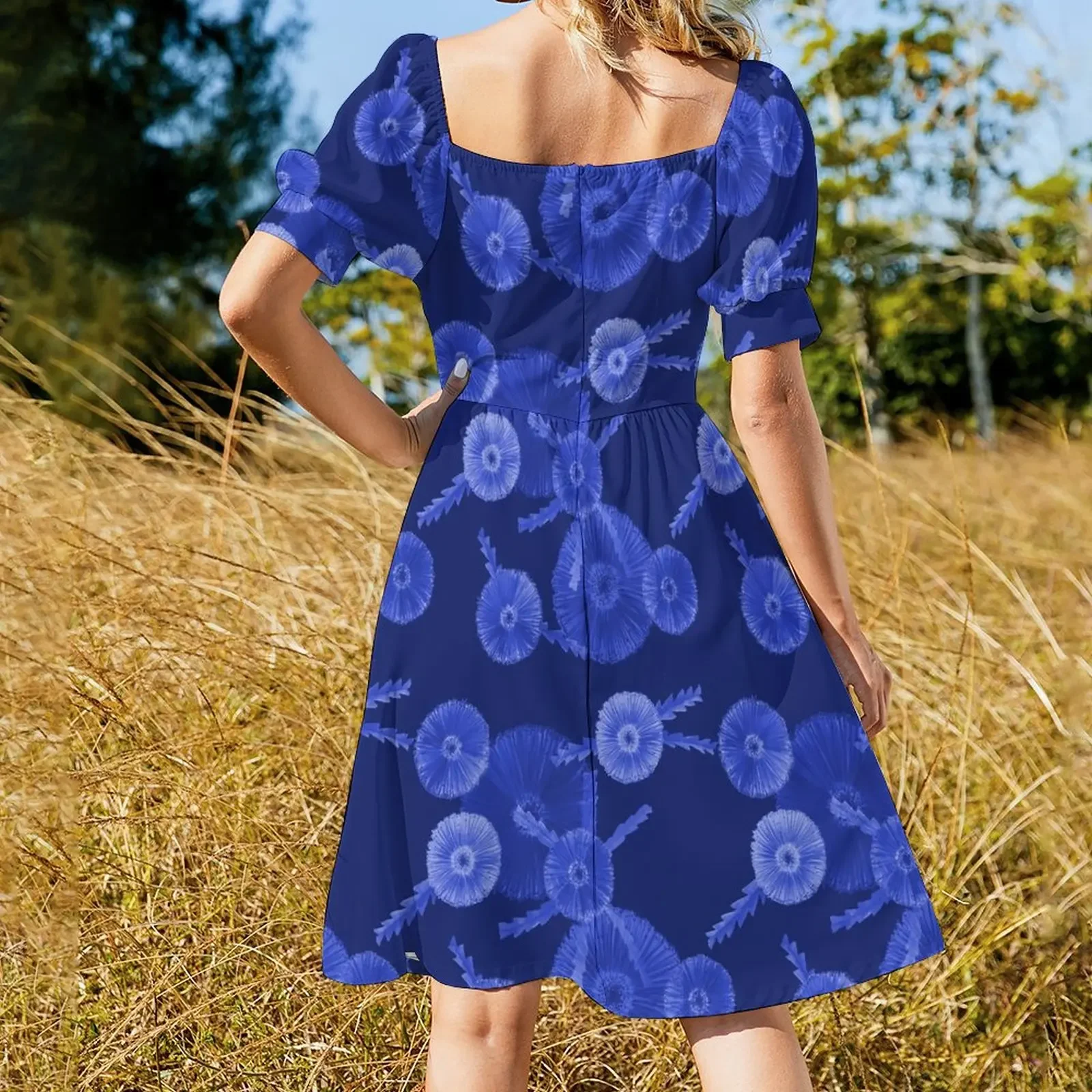 Banksia Blues - синяя версия Платье с короткими рукавами платье платья одежда для