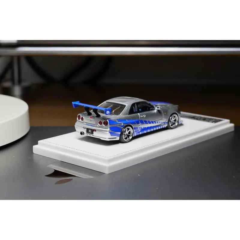Фото Коллекционная модель автомобиля Focal Horizon 1/64 Nissan Skyline GT-R R34 из серии «Форсаж», литая под давлением, из сплава, имитация, игрушка-подарок для мальчиков №5