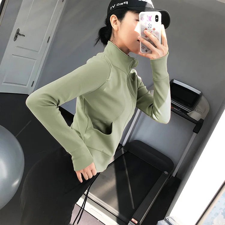 

Fast Full Zipper Sports Stand-up Collar Jacket Women's Breathable Quick-drying Running Leisure Fitness Yoga New Long Sleeves
