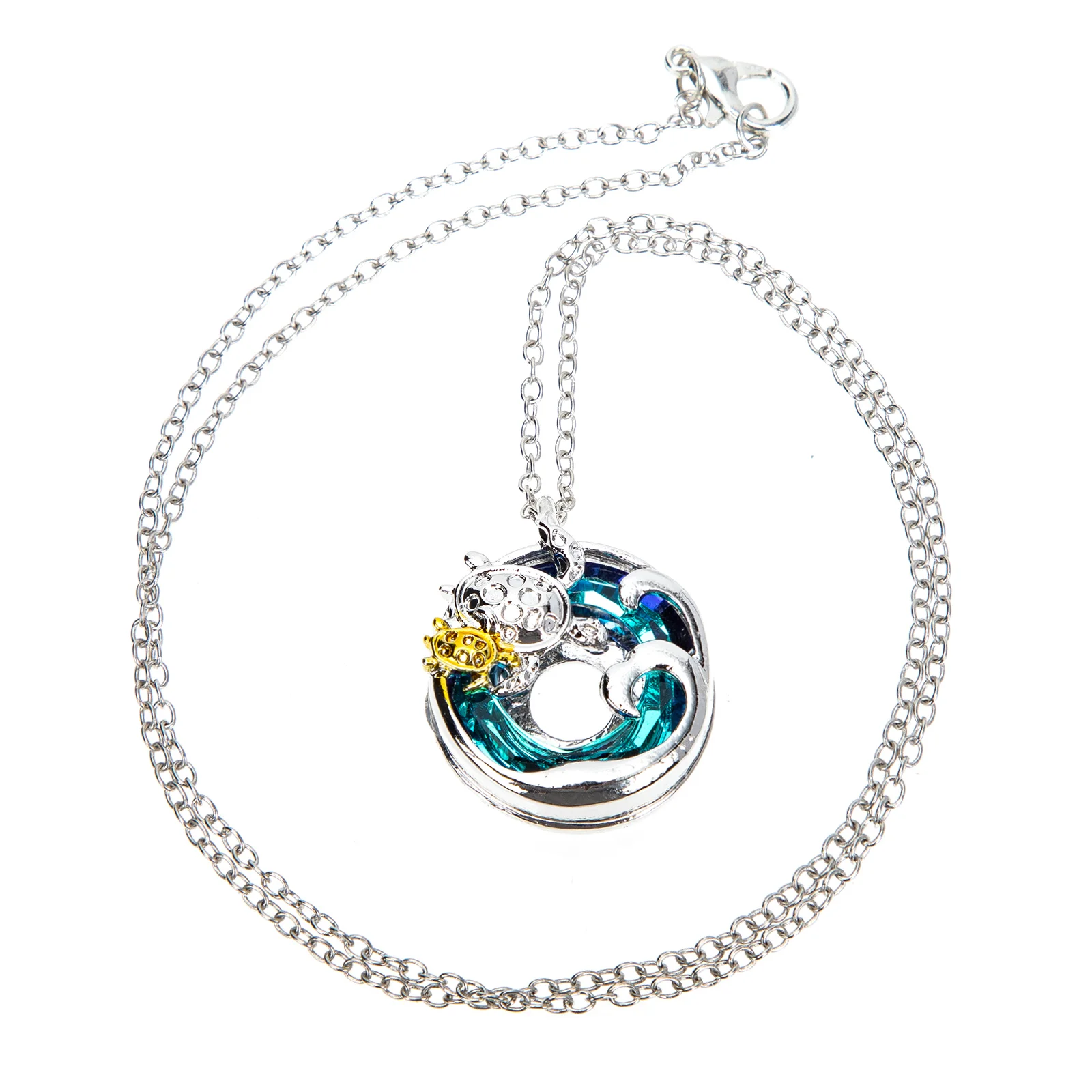 

Crystal Charm Necklace Mother Baby Turtle Necklace Fashion Accessory
