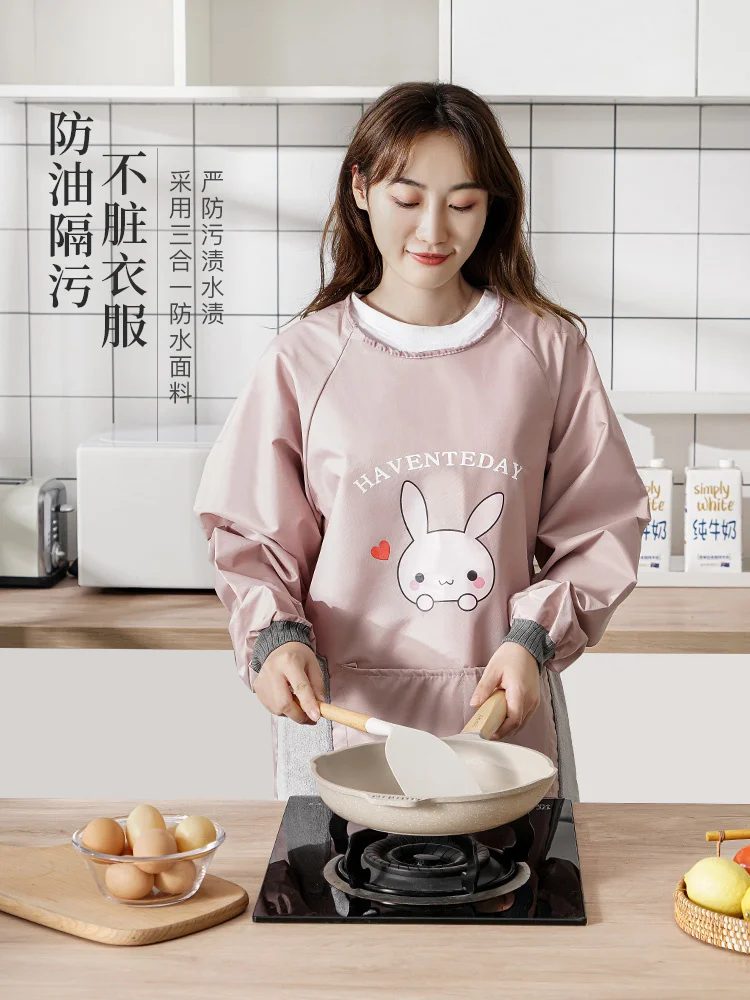 

Женский домашний кухонный мужской новый водонепроницаемый маслостойкий комбинезон с длинным рукавом Зимний фартук для готовки Рабочая од...