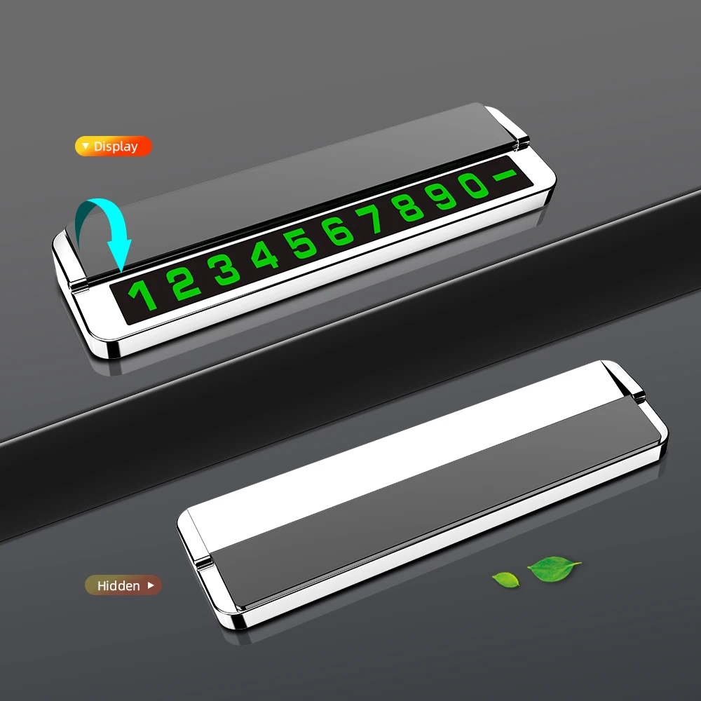 

Car Temporary Parking Plate Aluminium Alloy Car Park Stop Automobile Accessories Luminous Digital