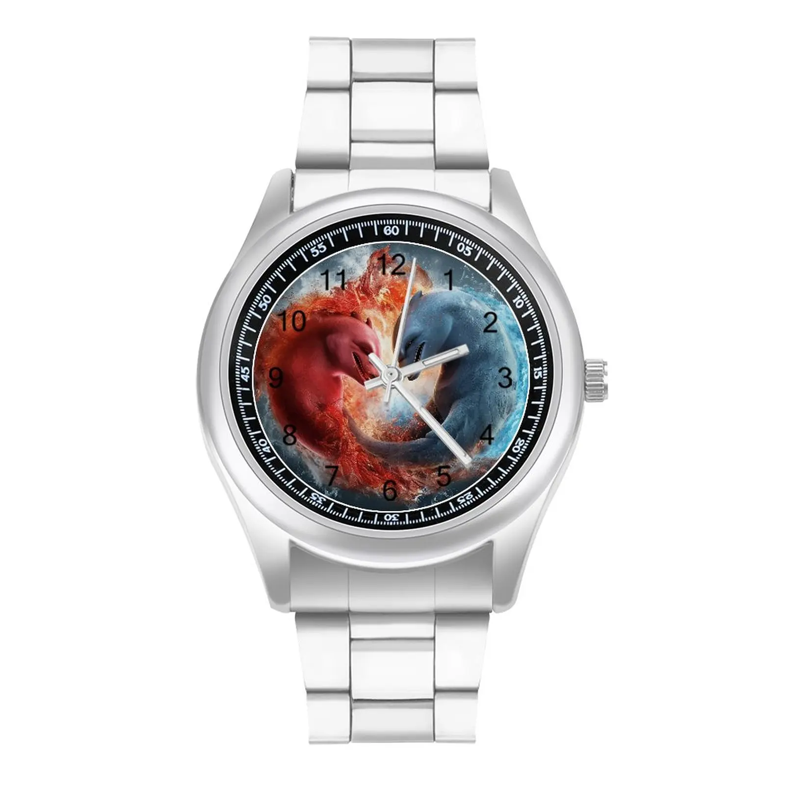 

Dolphin Quartz Watch Yin Yang 3D Style Steel Photo Wrist Watch Teens Fishing Cool Photo Wristwatch