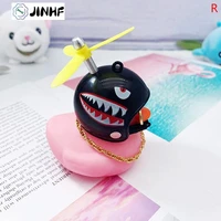 1pc car ornament lovely small pink duck broken wind helmet outdoor sports decor squeaking glowing duck toys for adults kids