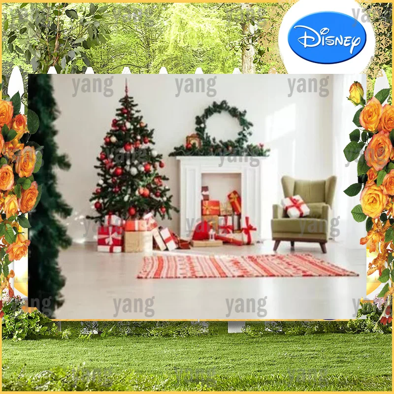 Custom Beautiful Romantic Tree Warm Bedroom Happy New Year Decoration Party Backdrop Merry Christmas Cartoon Background Gifts