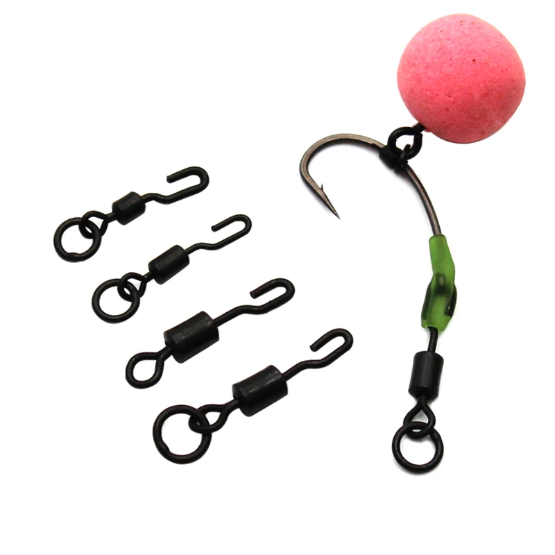 

20pcs Carp Fishing Accessories Spinner Ring Swivel Quick Change Swivels Ronnie Rig Rolling Hair Chod Rig For Carp Feeder Tackle