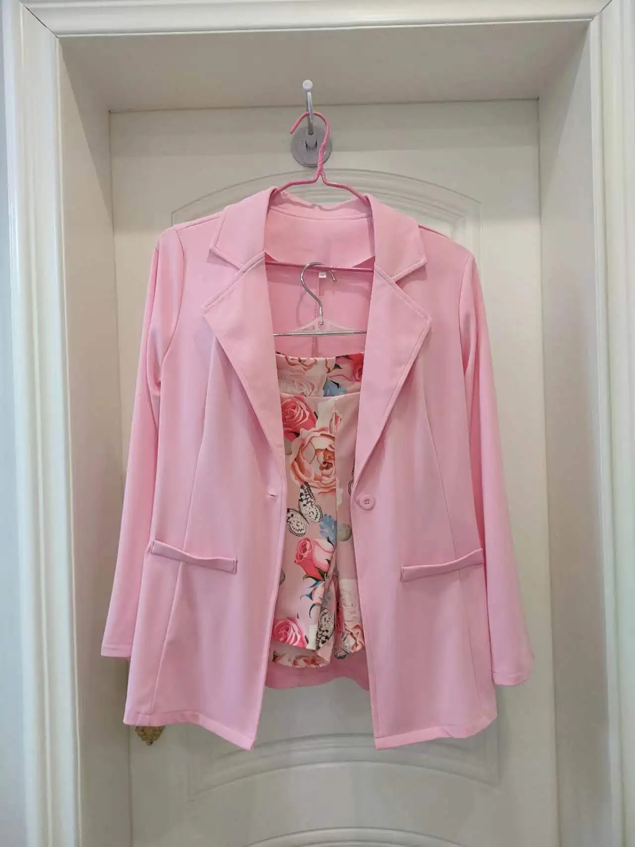 2023 Spring Summer Women's Two Piece Casual Sets Elegant Blazer Suit and Floral Print Shorts Ladies Matching Set Blazer Shorts