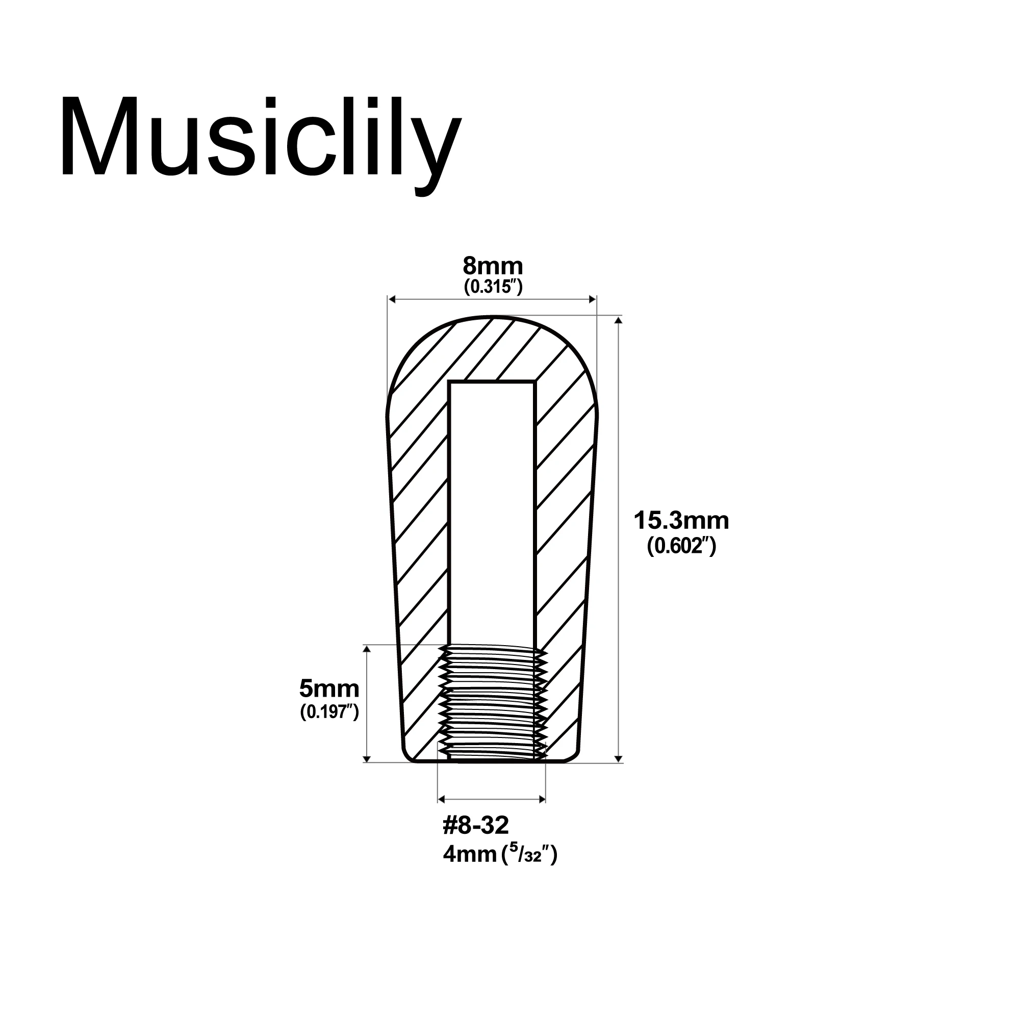 Пластиковая гитара Musiclily Pro с резьбой диагональ в дюйм головки для модели LP (набор