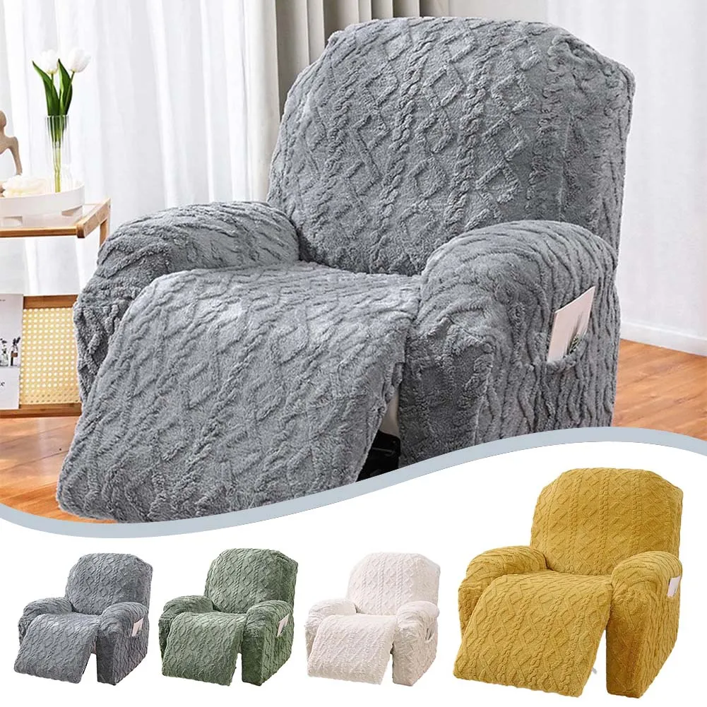 

1pcs Sofa Cover Polyester Electric Sofa Cover Single Elastic Recliner Cover For Livingroom Bedroom Home Supplies Winter