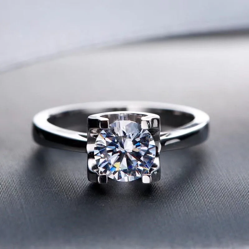 

S925 silver classic men's domineering Mosan diamond ring diamond ring open ring luxury engagement ring
