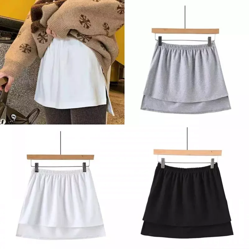 

Mini Skirt Versatile A-shaped Fake Hem Shirt Tail Blouse Sweater Extender Hemline Skirt Irregular Short Skirt Fashion Accessory