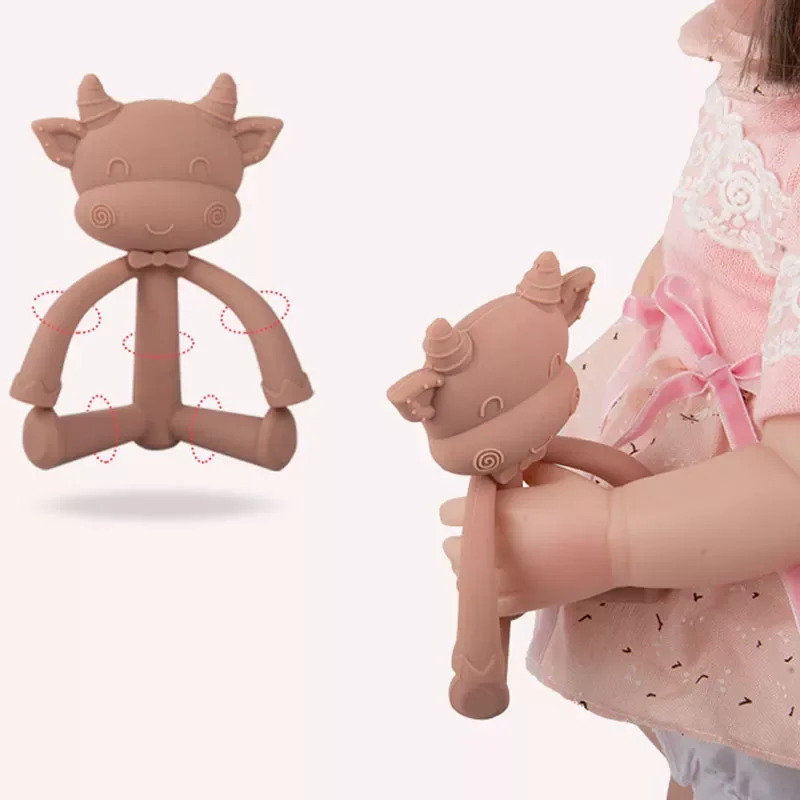 

1Pcs Baby Teething Toys Cute Cartoon Teeth Biting Toy Food Grade Silicone Infant Supplies Teether Holders Baby Pacifier Teethers