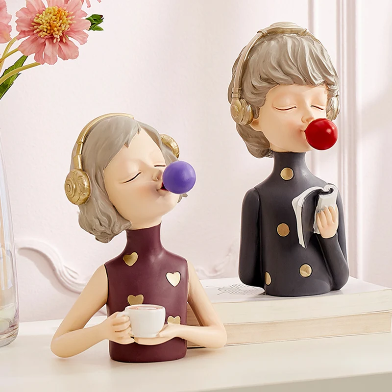 

Современная статуя девушки, аксессуары для украшения дома, скульптура, современное искусство, лоток для хранения, эстетика, статуэтка модели, декор комнаты