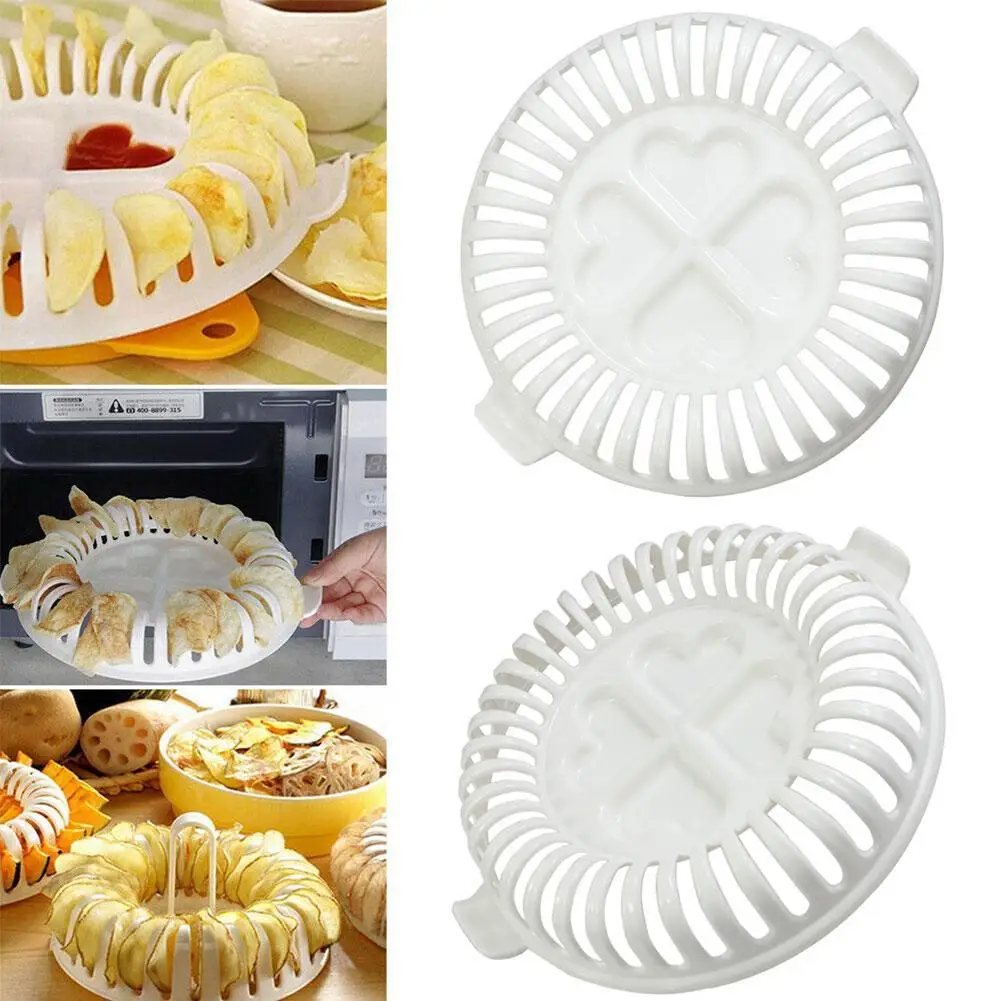 

Chips Rack DIY Microwave Low Calories Oven Fat Free Potato Chips Maker Kitchen Bakeware Tools Baking Dishes & Pans Snacks Maker